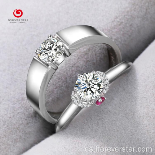 Pareja anillos moissanite diamante anillos